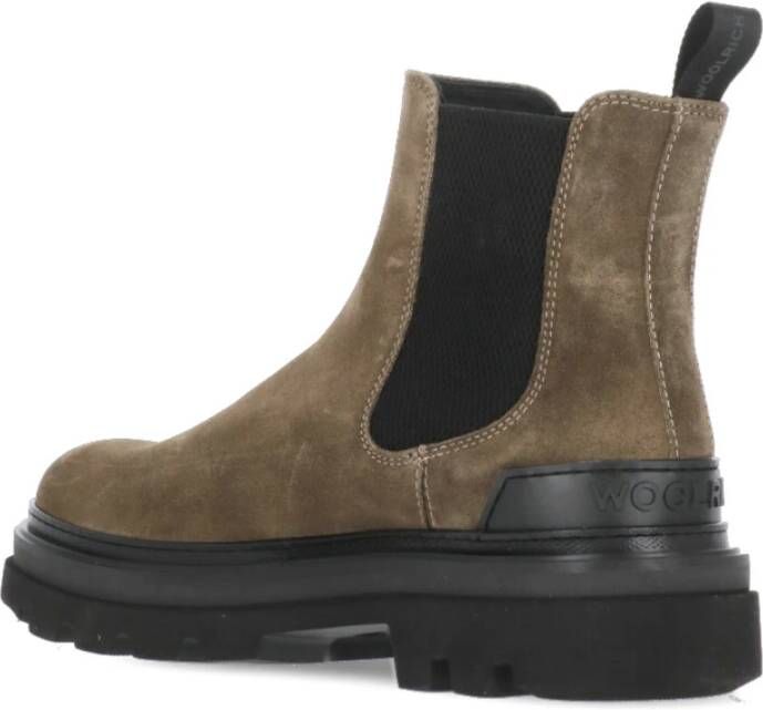 Woolrich Bruine Suède Chelsea Boots met Rubberen Zool Brown Heren