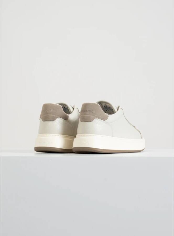 Woolrich Leren Sneaker met Textiel Voering White Heren