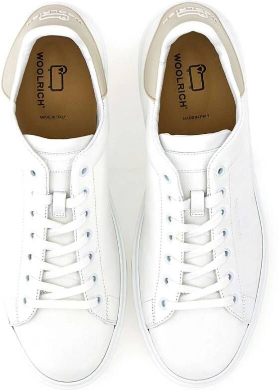 Woolrich Leren Witte Sneakers White Heren