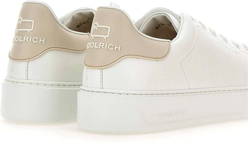 Woolrich Leren Witte Sneakers White Heren