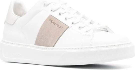 Woolrich Witte Leren Lage Sneakers Wit Heren