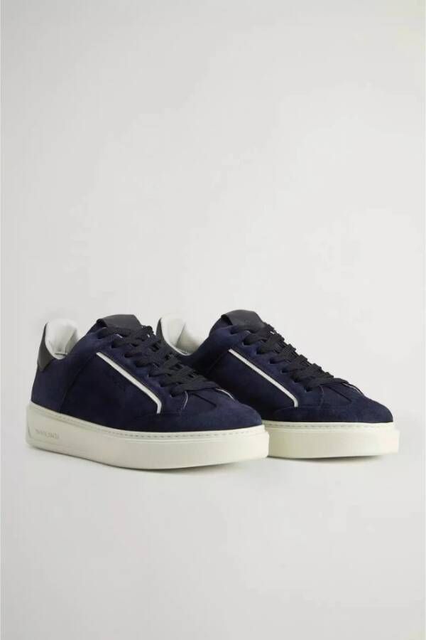 Woolrich Suède Court Sneakers met Swallow Tail Blue Heren