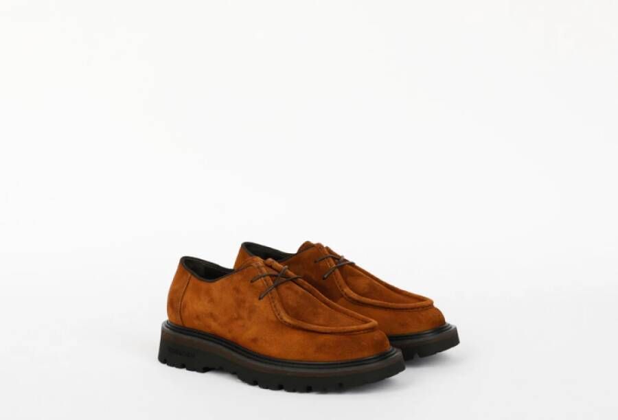 Woolrich Suède Veterschoen Mocassin Brown Heren