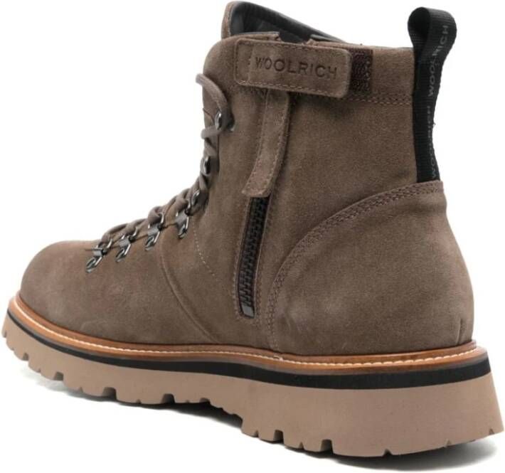 Woolrich Suède Veterschoenen Beige Heren