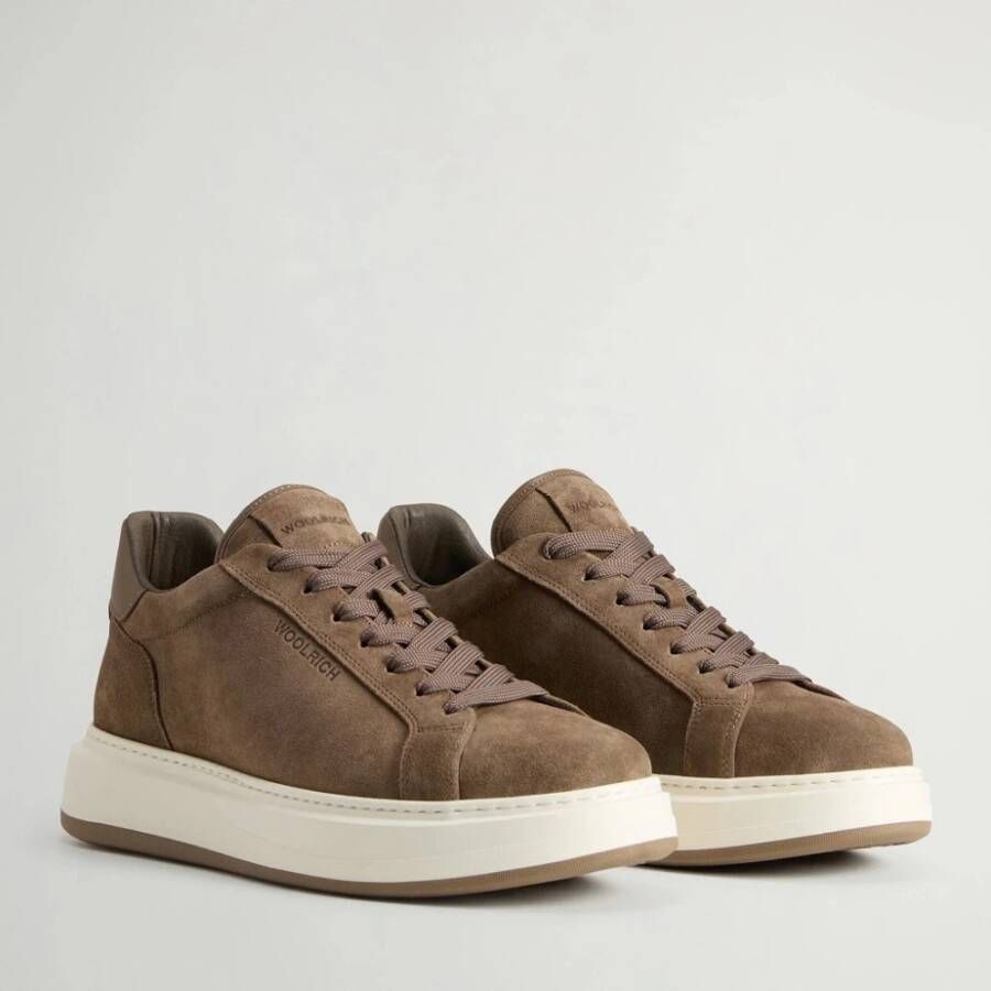 Woolrich Taupe Suede Arrow Sneakers Beige Heren