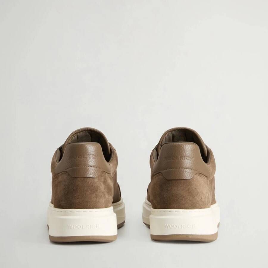 Woolrich Taupe Suede Arrow Sneakers Beige Heren