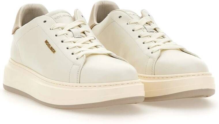 Woolrich Witte Leren Chunky Court Sneakers White Dames