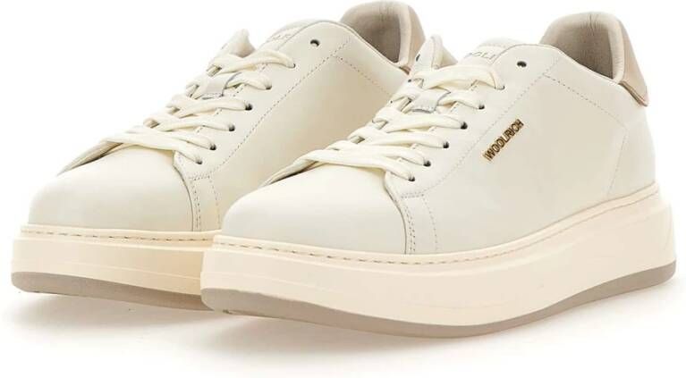 Woolrich Witte Leren Chunky Court Sneakers White Dames