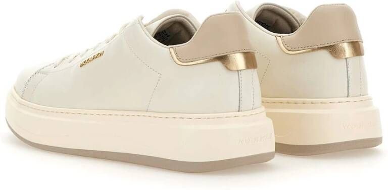 Woolrich Witte Leren Chunky Court Sneakers White Dames