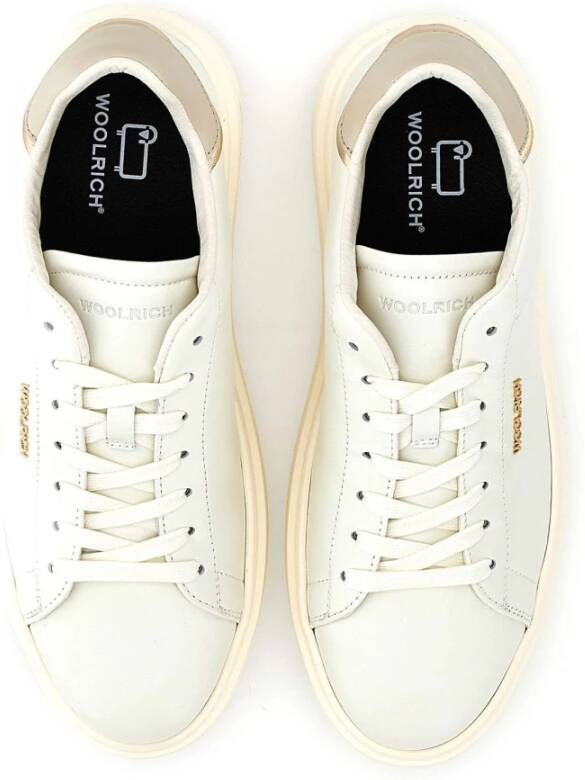 Woolrich Witte Leren Chunky Court Sneakers White Dames