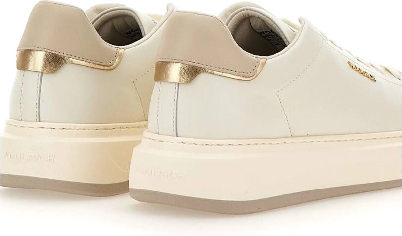 Woolrich Witte Leren Chunky Court Sneakers White Dames