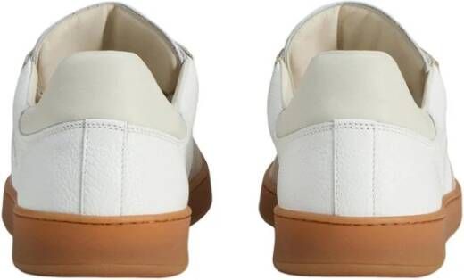 Woolrich Witte leren sneakers met beige accenten White Heren