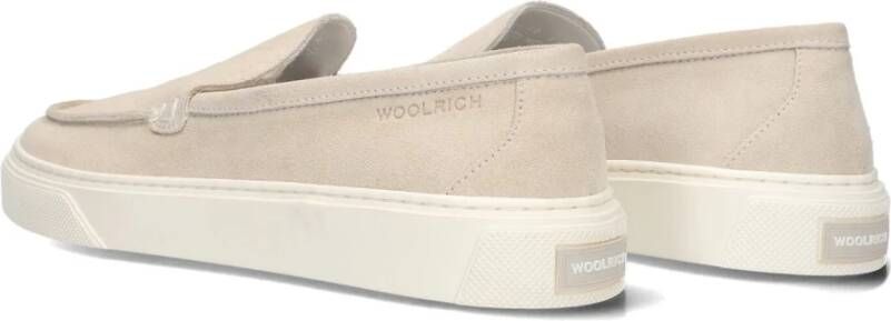 Woolrich Witte Suède Slip On Loafers Beige Dames