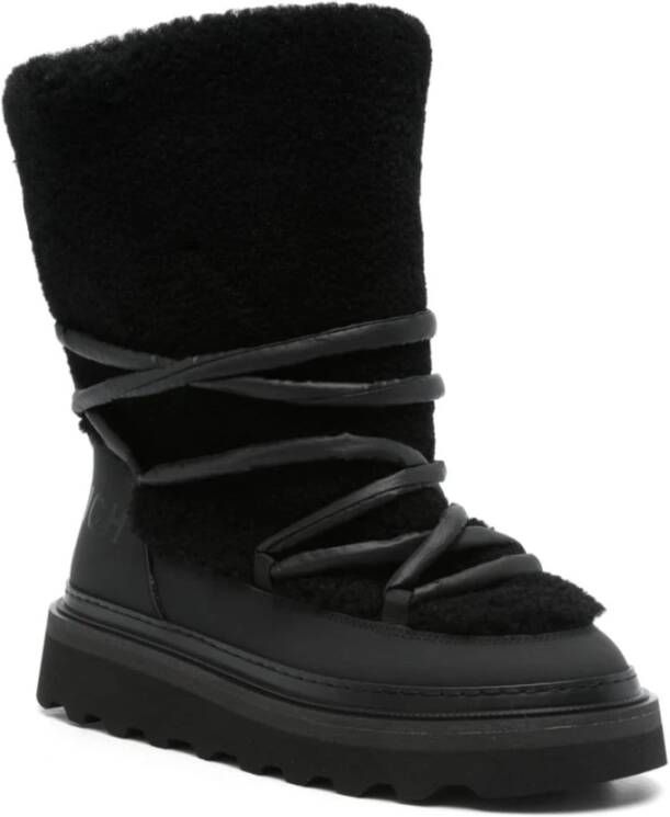 Woolrich Zwarte Shearling Mid-Calf Laarzen Black Dames