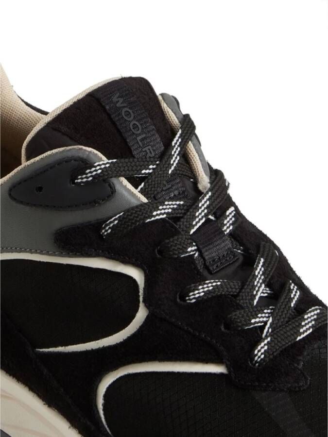 Woolrich Zwarte Sneakers met Leren Suède Black Heren