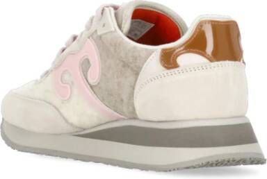 Wushu Ruyi Beige Leren Sneakers met Wol Inzet Multicolor Dames