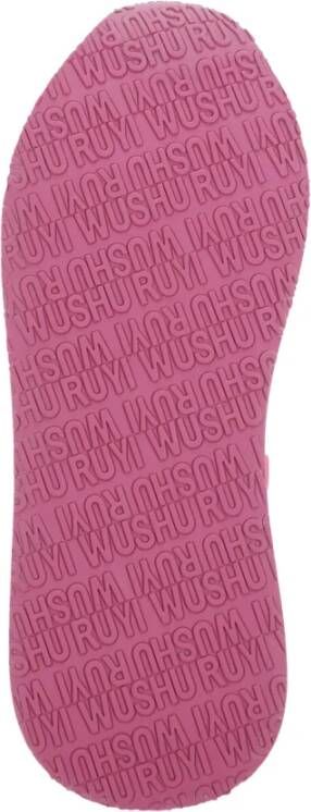 Wushu Ruyi Fuchsia Leren Sneakers met Wol Inzet Pink Dames