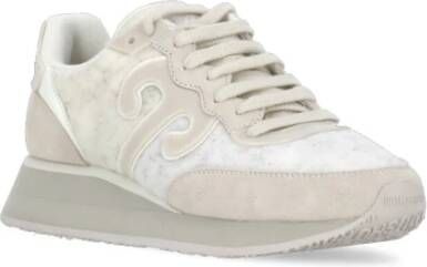 Wushu Ruyi Ivoor Leren Sneakers met Wol Inzet Beige Dames