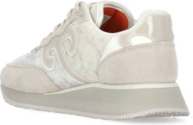 Wushu Ruyi Ivoor Leren Sneakers met Wol Inzet Beige Dames