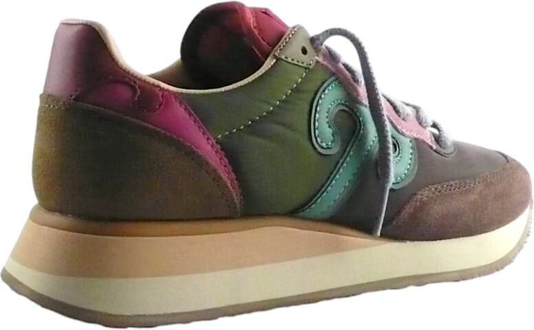 Wushu Ruyi Stijlvolle groene leren schoenen Multicolor Dames