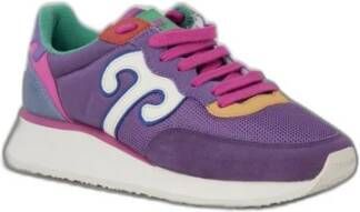 Wushu Ruyi Stijlvolle leren sneakers met 4 cm hak Purple Dames