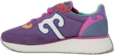 Wushu Ruyi Stijlvolle leren sneakers met 4 cm hak Purple Dames