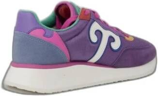 Wushu Ruyi Stijlvolle leren sneakers met 4 cm hak Purple Dames