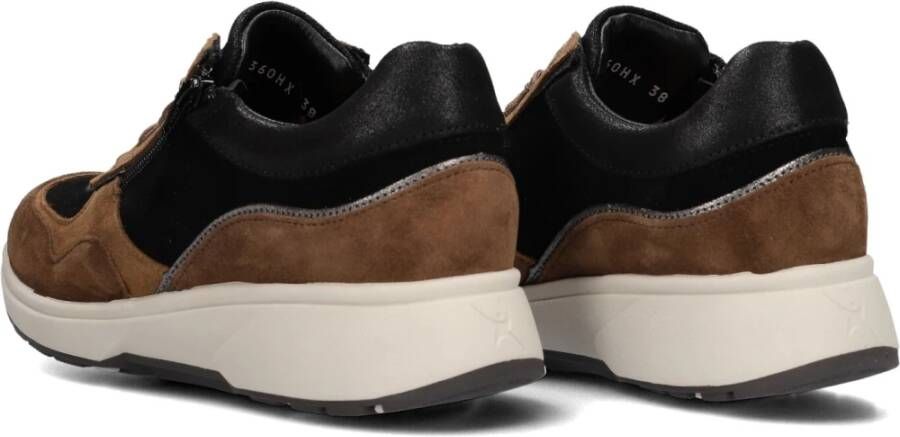 Xsensible Bruin Leren Hoge Rits Sneakers Brown Dames