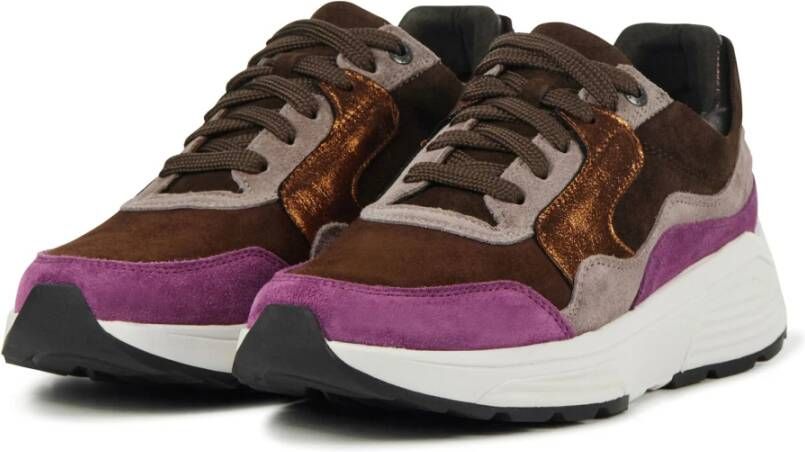 Xsensible Bruine Combi Sneakers Brown Dames