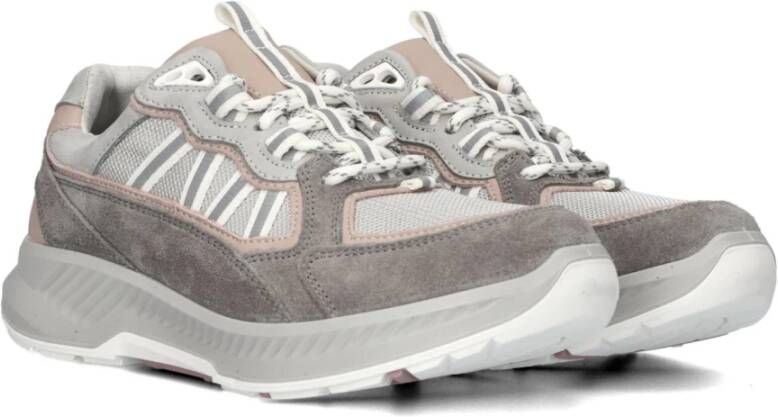 Xsensible Grijze lage sneakers met roze accenten Gray Dames