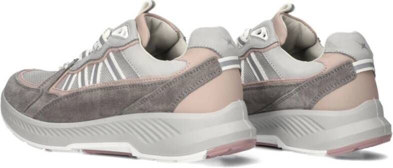 Xsensible Grijze lage sneakers met roze accenten Gray Dames