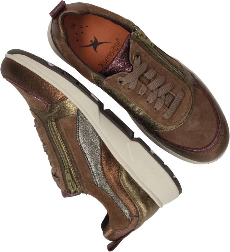 Xsensible Metallic Sneakers voor Dames Brown Dames