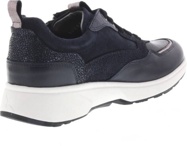 Xsensible Stretchwalker Navy Leren Sneaker Blue Dames