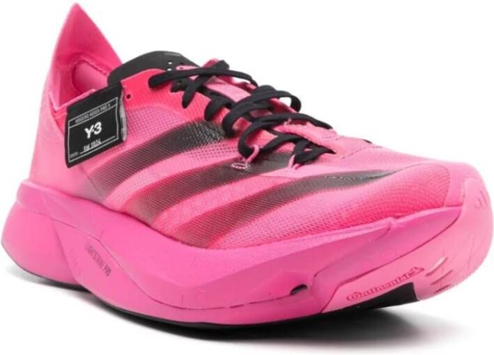 Y-3 Donkerroze Zwarte Mesh Sneakers Pink Dames