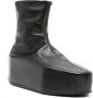 Y-3 Gestructureerde Leren Sleehak Schoenen Black Heren - Thumbnail 2