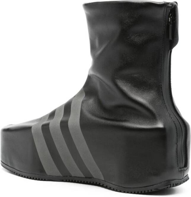 Y-3 Gestructureerde Leren Sleehak Schoenen Black Heren