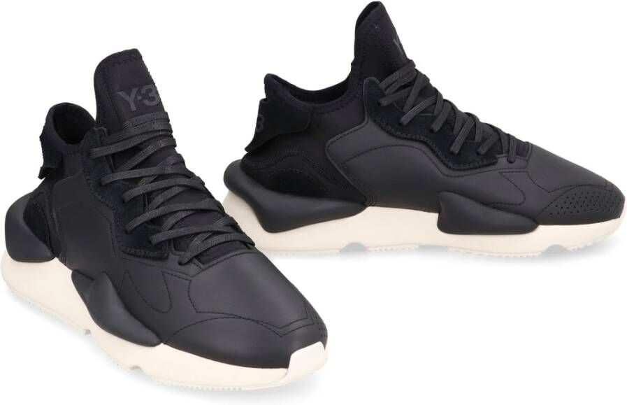 Y-3 Lage Sneakers met Suède Inzetstukken Black Heren