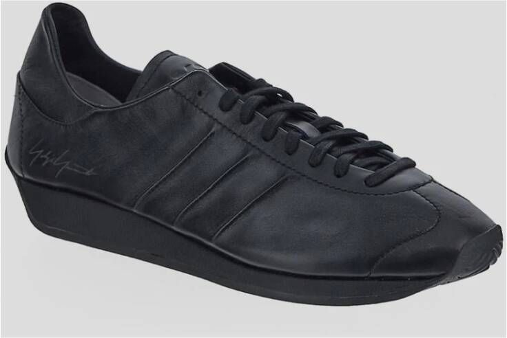 Y-3 Leren Country Sneaker Black Heren