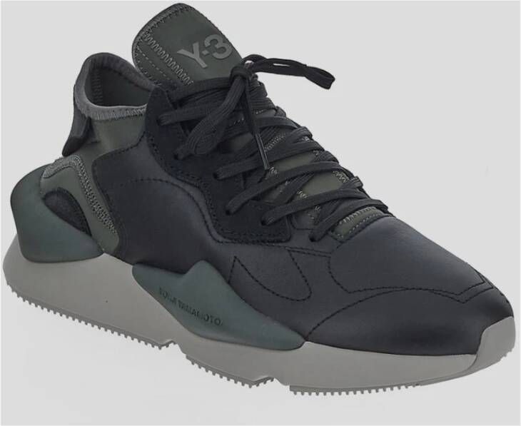 Y-3 Leren Kaiwa Sneaker Black Heren