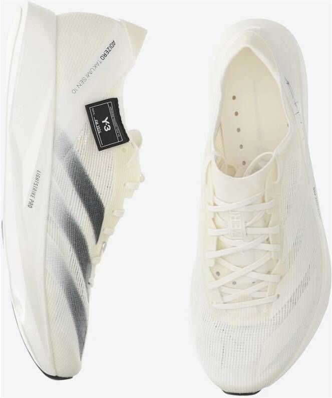 Y-3 Mesh Sneakers Ronde Neus Vetersluiting White Dames