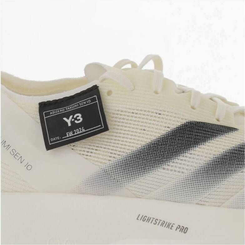 Y-3 Mesh Sneakers Ronde Neus Vetersluiting White Dames