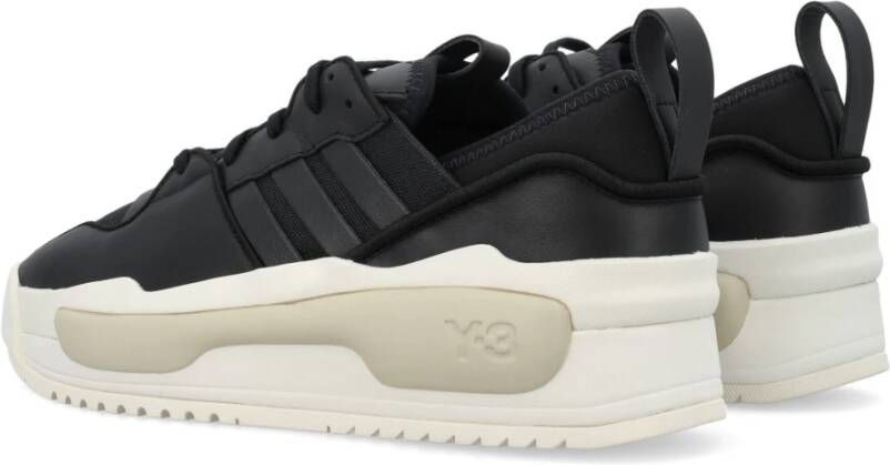 Y-3 Leren Rivarly Sneakers met Platte Veters Black Heren