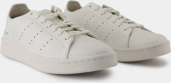 Y-3 Witte Leren Sneakers Ronde Neus White Heren