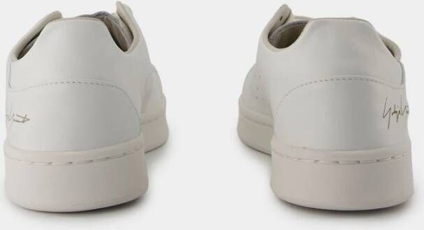 Y-3 Witte Leren Sneakers Ronde Neus White Heren