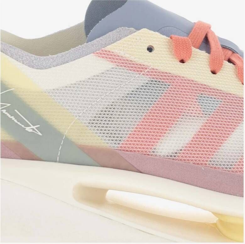 Y-3 Witte Mesh Leren Sneakers Veters Logo Pink Dames