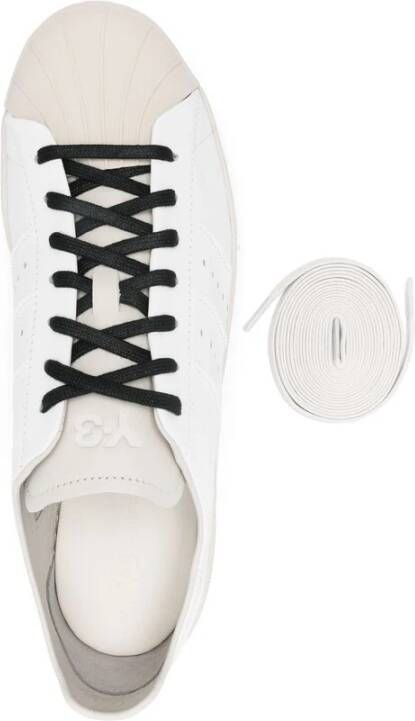 Y-3 Witte Veterschoen met Rubberen Neus White Heren