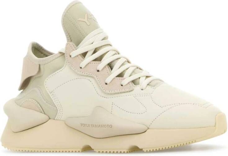 Y-3 Zand Stof Leren Sneakers Beige Heren