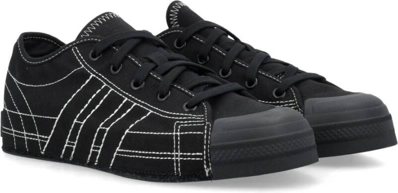 Y-3 Zwarte Canvas Lage Sneakers Black Unisex