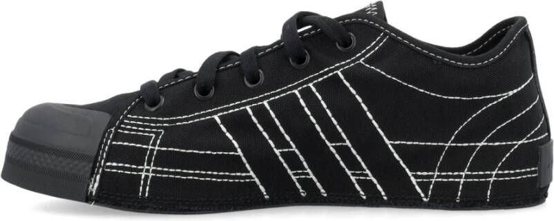 Y-3 Zwarte Canvas Lage Sneakers Black Unisex