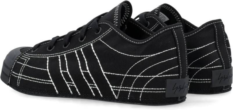 Y-3 Zwarte Canvas Lage Sneakers Black Unisex